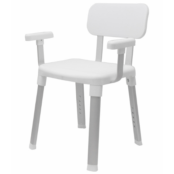 Deluxe Bathroom Chair with Arm Rests evekare